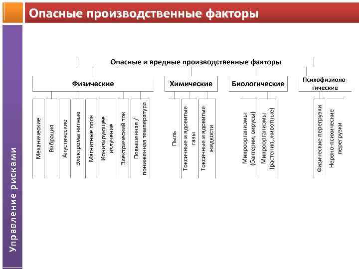 Управление рисками Опасные производственные факторы 