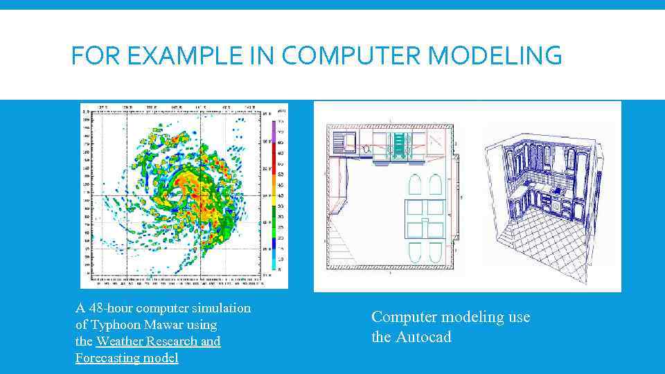 FOR EXAMPLE IN COMPUTER MODELING A 48 -hour computer simulation of Typhoon Mawar using