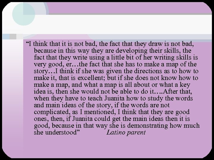 “I think that it is not bad, the fact that they draw is not