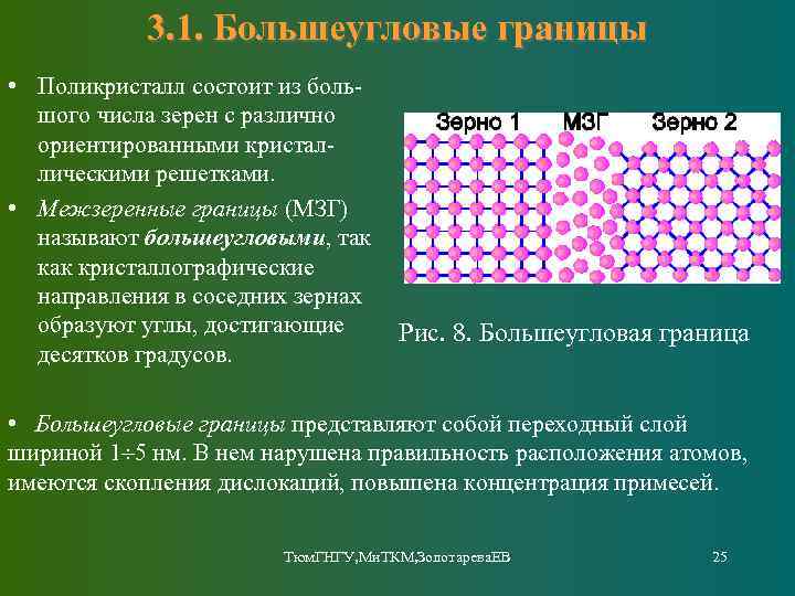 3. 1. Большеугловые границы • Поликристалл состоит из большого числа зерен с различно ориентированными
