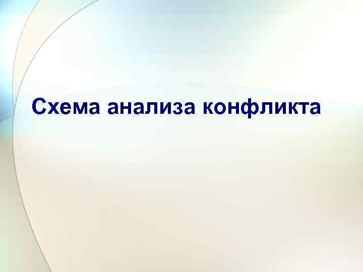Схема анализа конфликта 