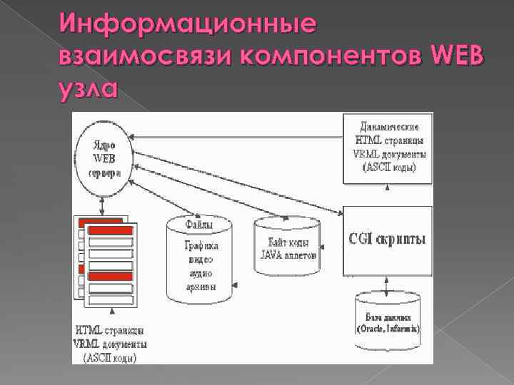 Информационные взаимосвязи компонентов WEB узла 