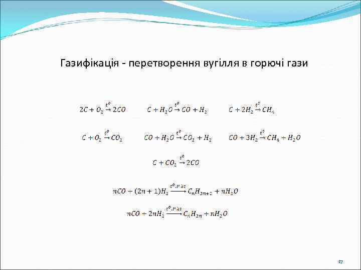  Газифікація - перетворення вугілля в горючі гази 17 