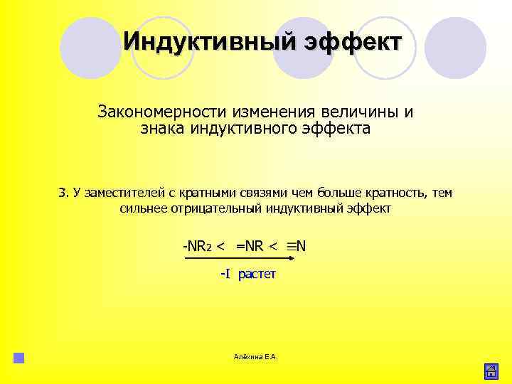 Индуктивный эффект Закономерности изменения величины и знака индуктивного эффекта 3. У заместителей с кратными