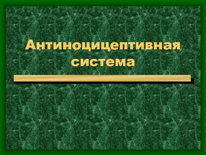 Антиноцицептивная система 