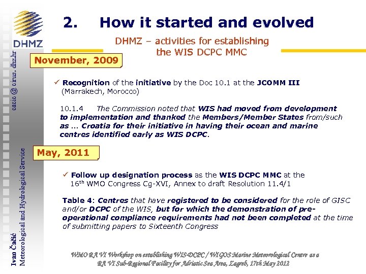 Ivan Čačić Meteorological and Hydrological Service cacic @ cirus. dhz. hr 2. How it