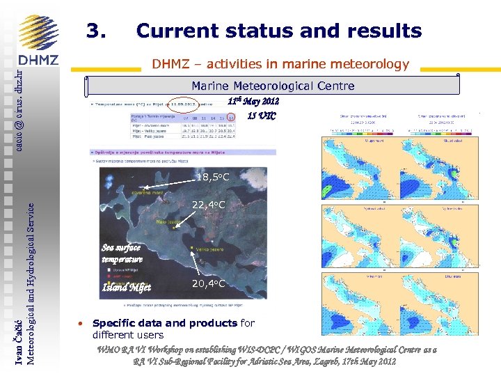 3. Current status and results cacic @ cirus. dhz. hr DHMZ – activities in