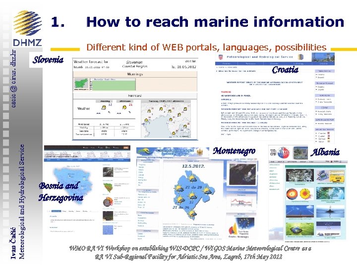 Ivan Čačić Meteorological and Hydrological Service cacic @ cirus. dhz. hr 1. How to