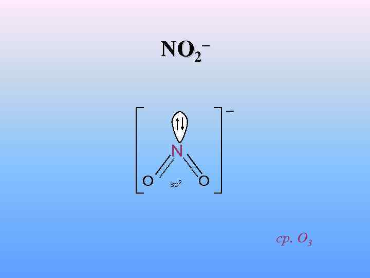 – NO 2 N O sp 2 O ср. O 3 