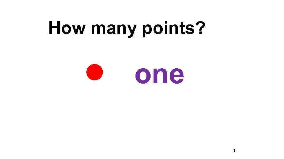 How many points? one 1 