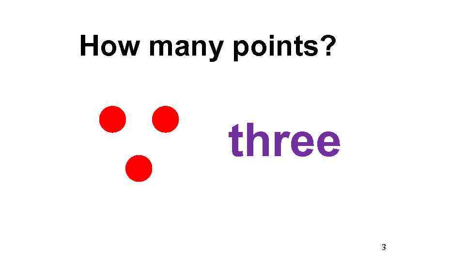 How many points? three 3 