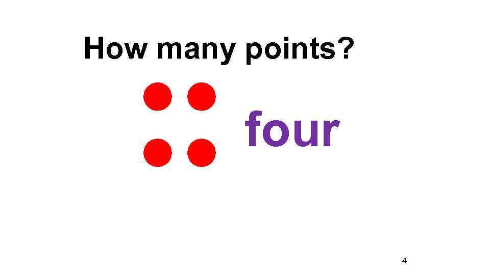 How many points? four 4 