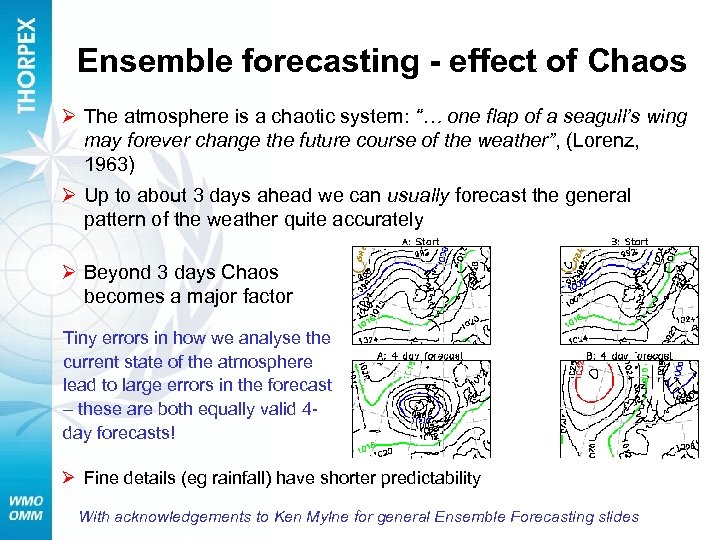 Ensemble forecasting - effect of Chaos Ø The atmosphere is a chaotic system: “…