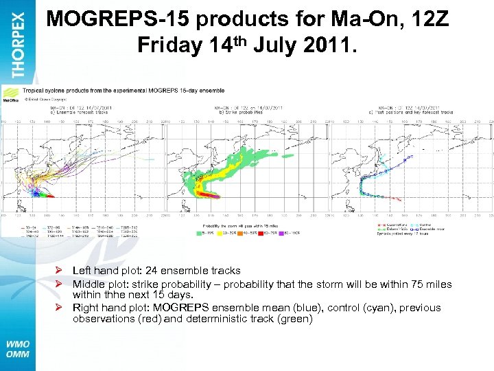 MOGREPS-15 products for Ma-On, 12 Z Friday 14 th July 2011. Ø Left hand