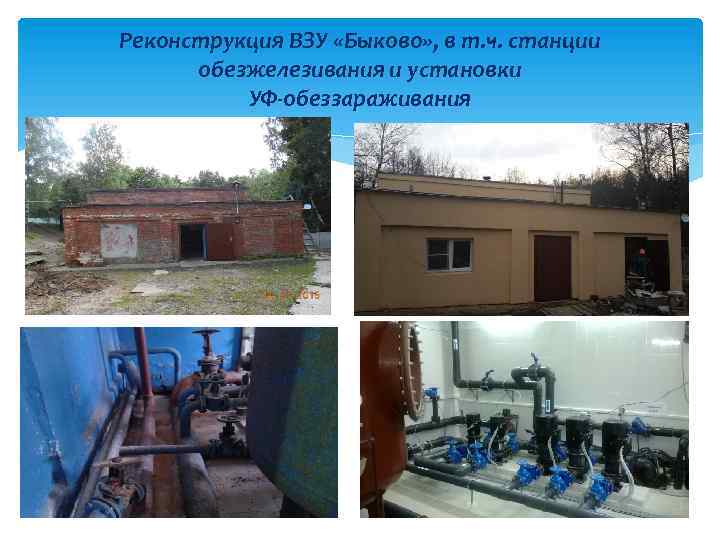Реконструкция ВЗУ «Быково» , в т. ч. станции обезжелезивания и установки УФ-обеззараживания 
