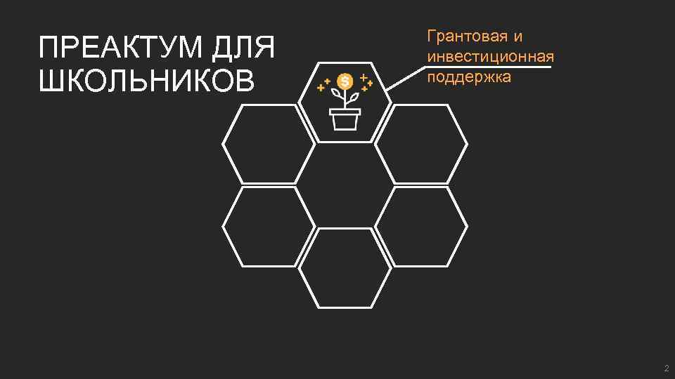 ПРЕАКТУМ ДЛЯ ШКОЛЬНИКОВ Грантовая и инвестиционная поддержка 2 