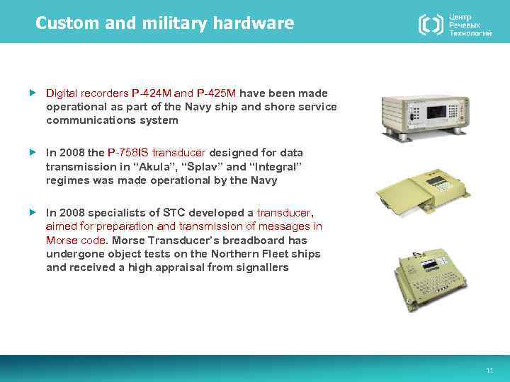 Custom and military hardware Digital recorders P-424 M and P-425 M have been made