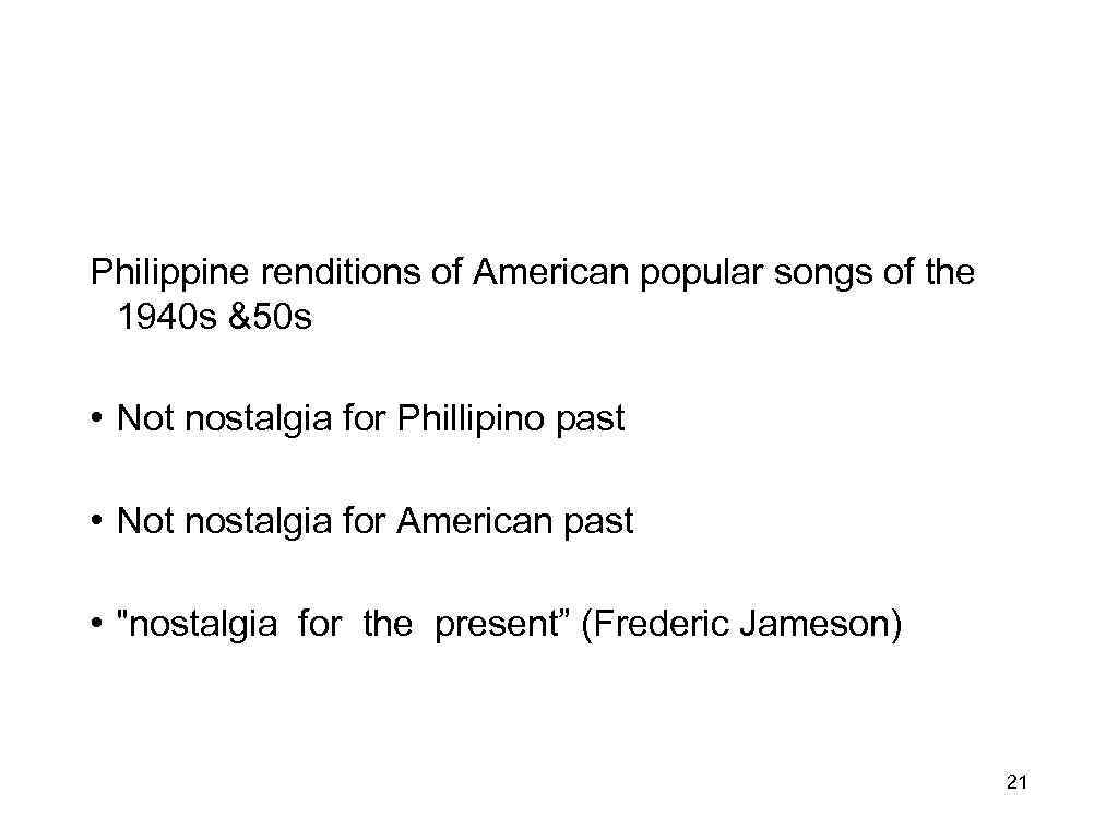 Philippine renditions of American popular songs of the 1940 s &50 s • Not