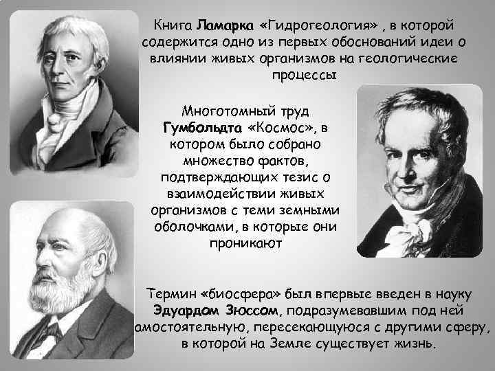 Впервые обоснованы. Гидрогеология Ламарк книга. Ламарк Биосфера. Ламарк первые представления о биосфере. Факты о Ламарке.