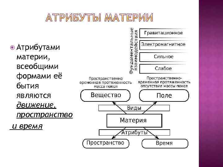 Что из нижеперечисленного относится к атрибутам материи