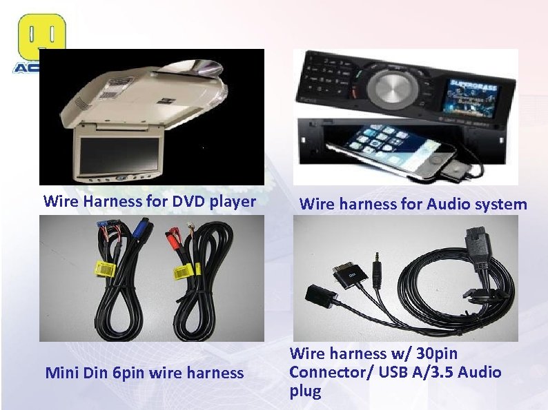 Wire Harness for DVD player Mini Din 6 pin wire harness Wire harness for