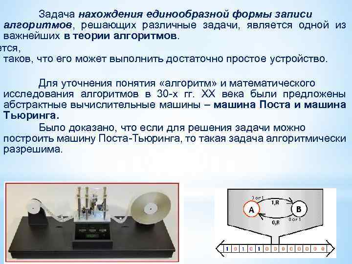 Задача нахождения единообразной формы записи алгоритмов, решающих различные задачи, является одной из важнейших в