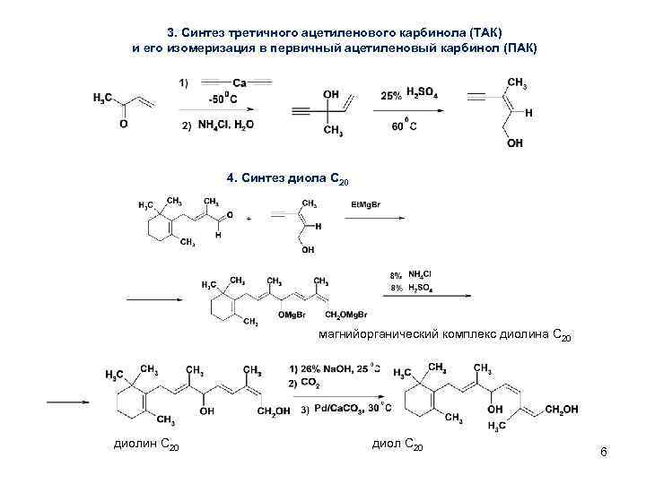 3. Синтез третичного ацетиленового карбинола (ТАК) и его изомеризация в первичный ацетиленовый карбинол (ПАК)