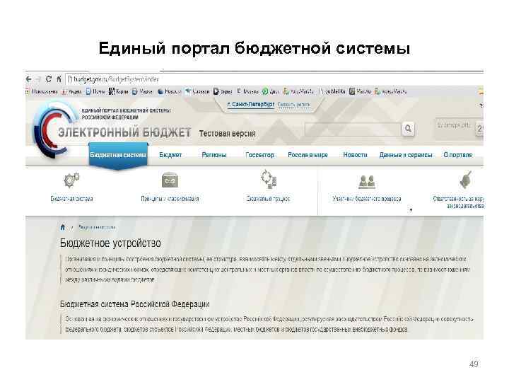Единый портал бюджетной системы 49 