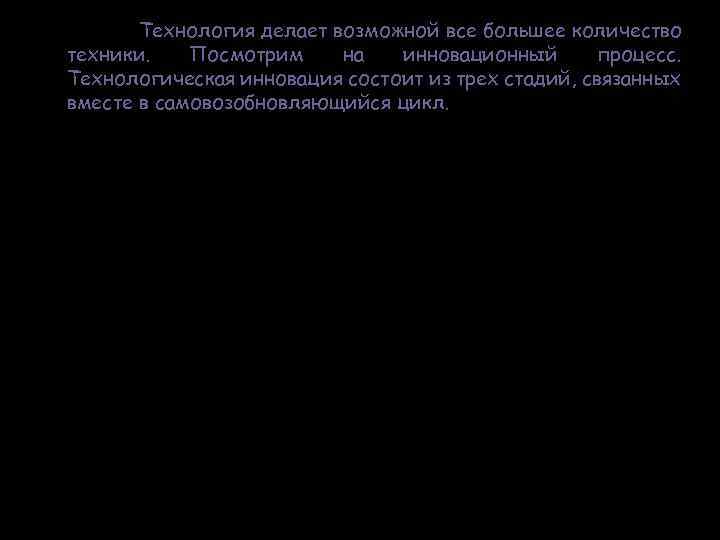 Технология делает возможной все большее количество ТЕХНОЛОГИЧЕСКИЙ ДВИГАТЕЛЬ техники. Посмотрим на инновационный процесс. Технологическая
