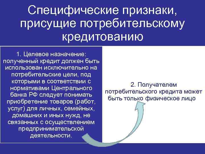 Признаки кредита. Специфические признаки кредита. Общие и специфические признаки потребительского кредита. Целевое Назначение кредита. Потребительский договор признаки.