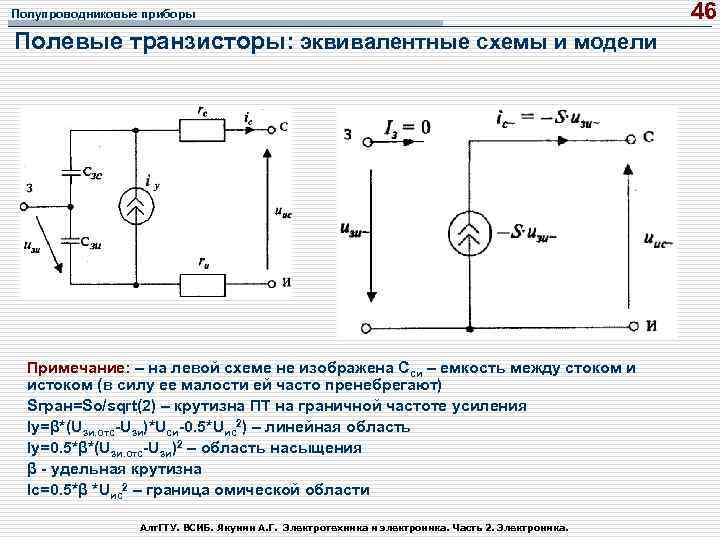 Малосигнальная эквивалентная схема полевого транзистора