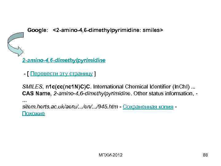 Google: <2 -amino-4, 6 -dimethylpyrimidine: smiles> 2 -amino-4, 6 -dimethylpyrimidine - [ Перевести эту