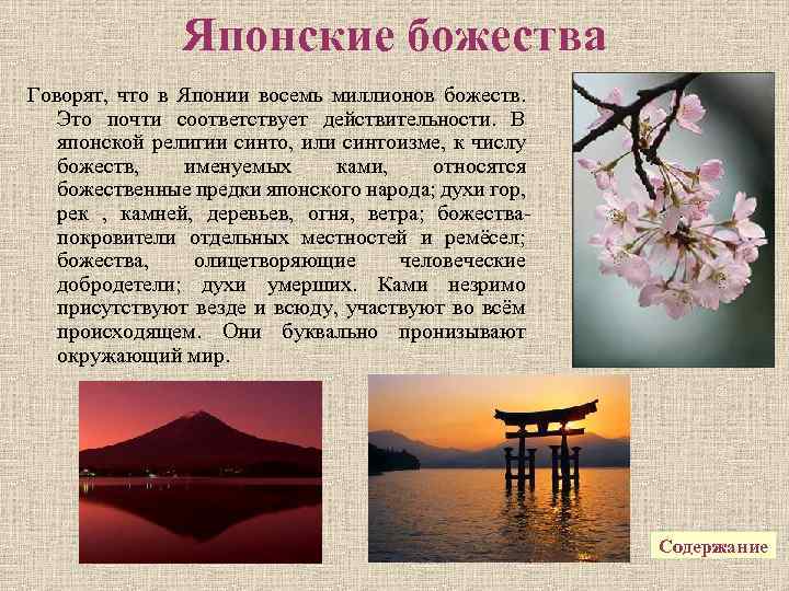 Японские божества Говорят, что в Японии восемь миллионов божеств. Это почти соответствует действительности. В