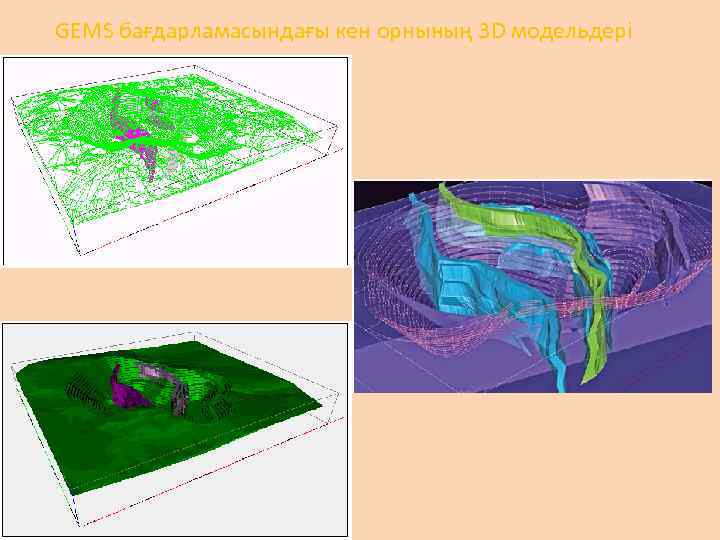 GEMS бағдарламасындағы кен орнының 3 D модельдері 