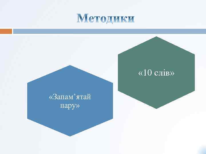  « 10 слів» «Запам’ятай пару» 