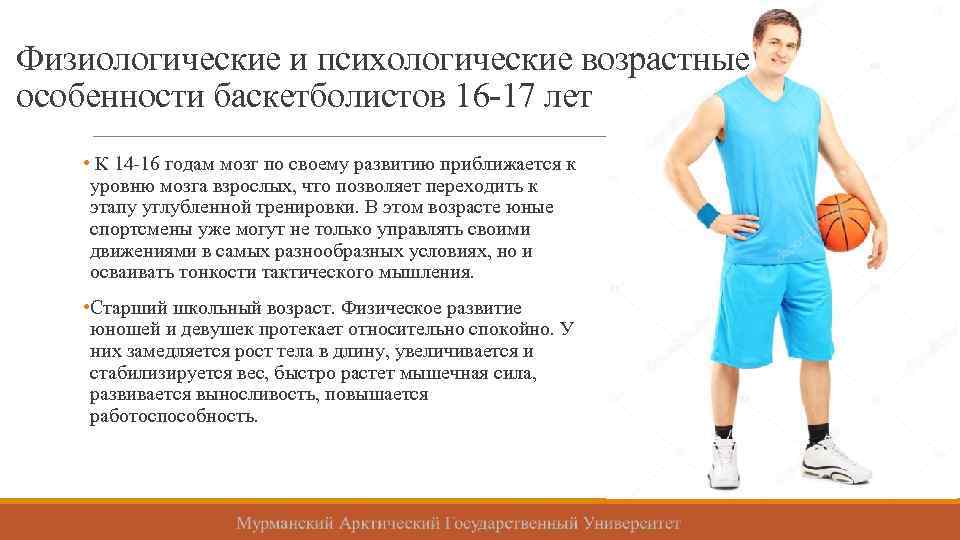 Физиологические и психологические возрастные особенности баскетболистов 16 -17 лет • К 14 -16 годам