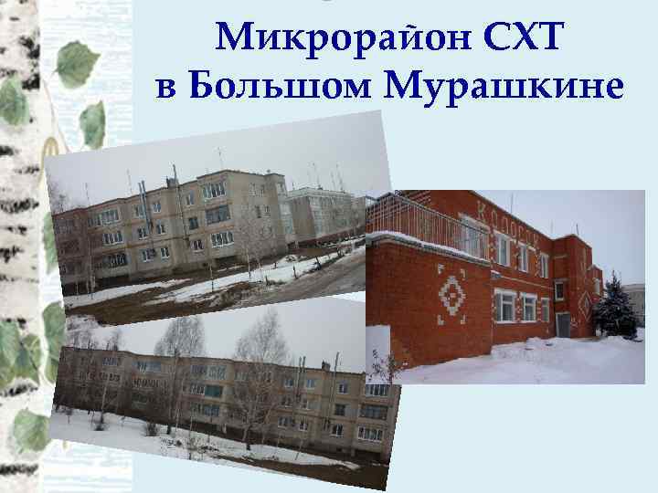 Микрорайон СХТ в Большом Мурашкине 