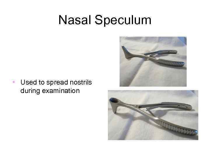 Nasal Speculum • Used to spread nostrils during examination 