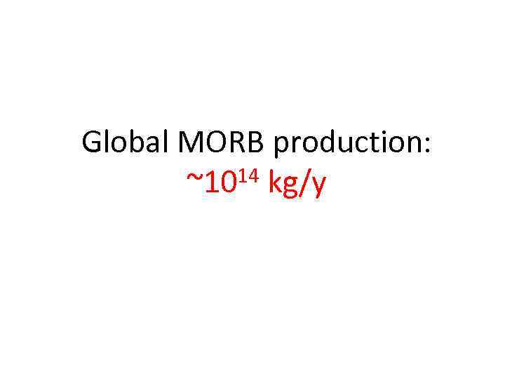 Global MORB production: 14 kg/y ~10 