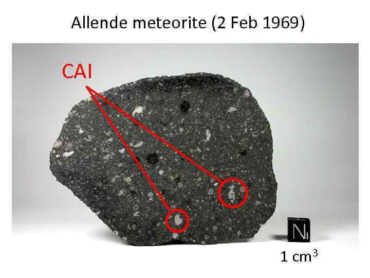 Allende meteorite (2 Feb 1969) CAI 1 cm 3 
