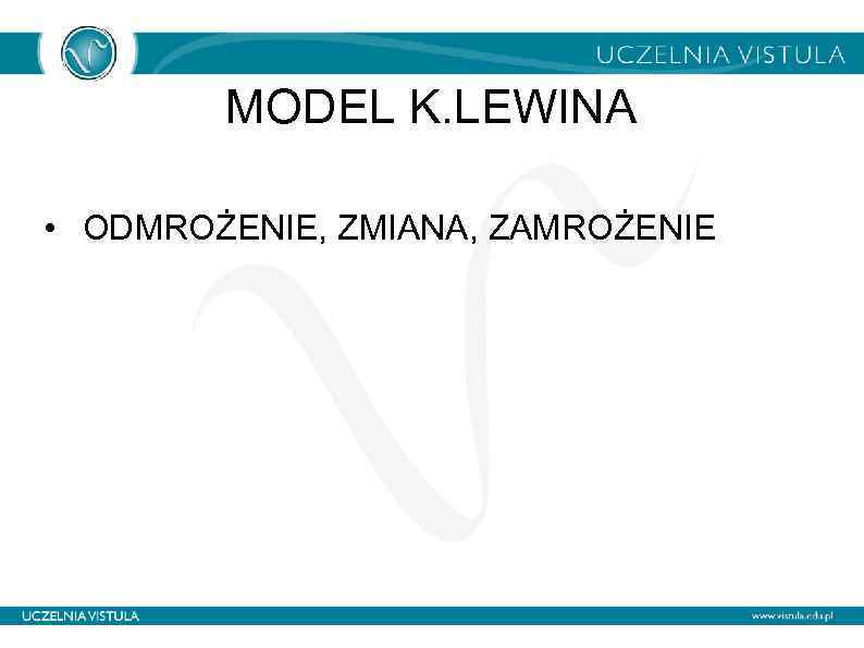 MODEL K. LEWINA • ODMROŻENIE, ZMIANA, ZAMROŻENIE 