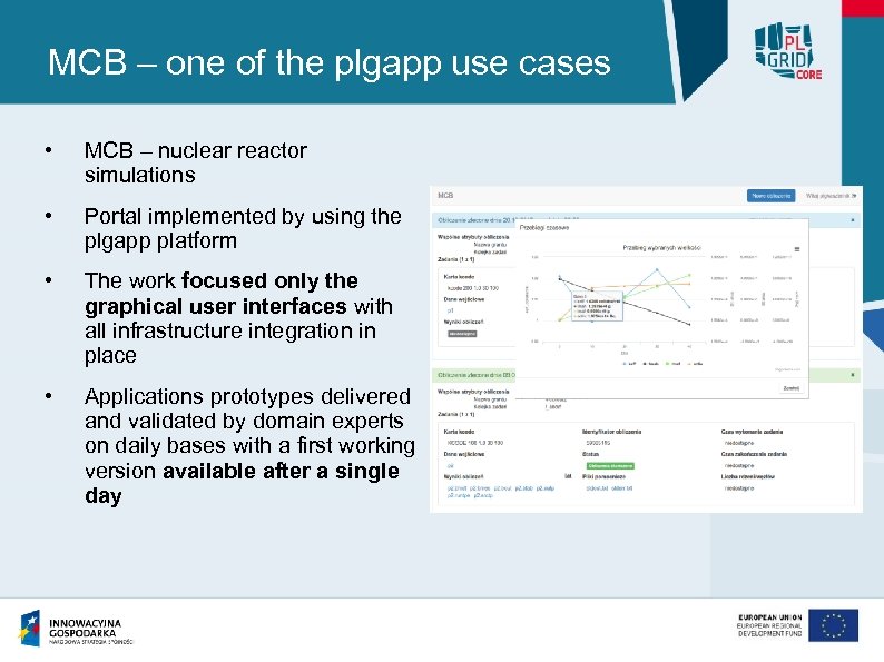 MCB – one of the plgapp use cases • MCB – nuclear reactor simulations
