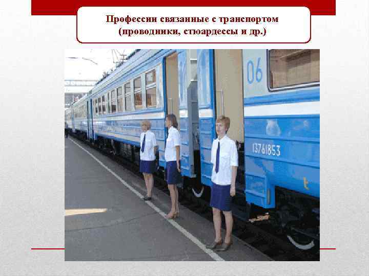 Профессии связанные с транспортом (проводники, стюардессы и др. ) 