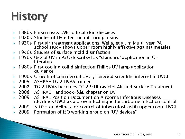 History 1880 s Finsen uses UVB to treat skin diseases 1920 s Studies of