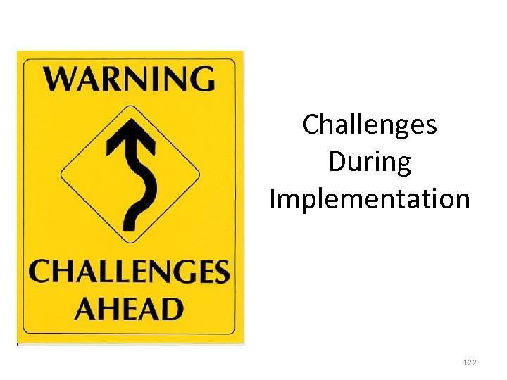 Challenges During Implementation 122 