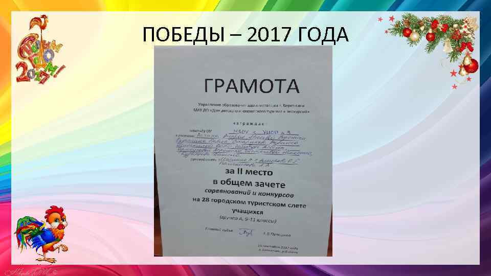 ПОБЕДЫ – 2017 ГОДА 
