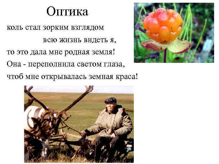 Оптика коль стал зорким взглядом всю жизнь видеть я, то это дала мне родная