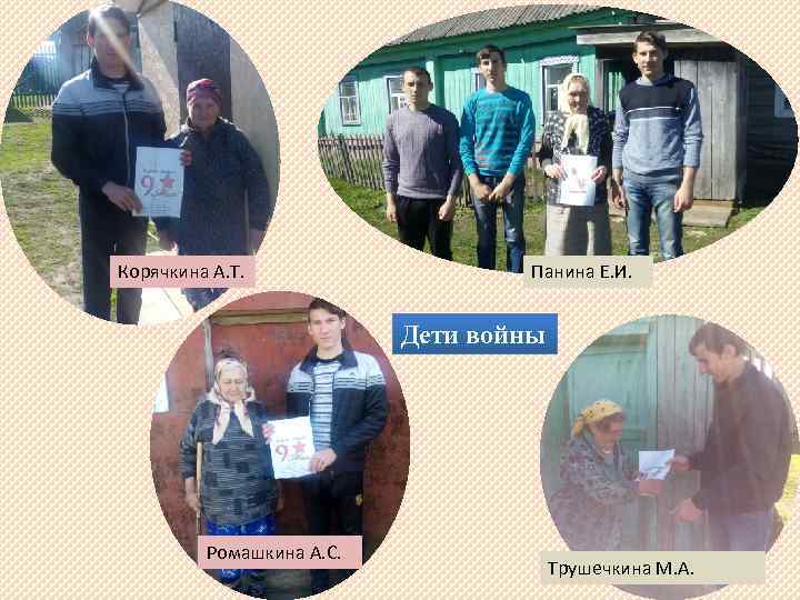 Корячкина А. Т. Панина Е. И. Дети войны Ромашкина А. С. Трушечкина М. А.
