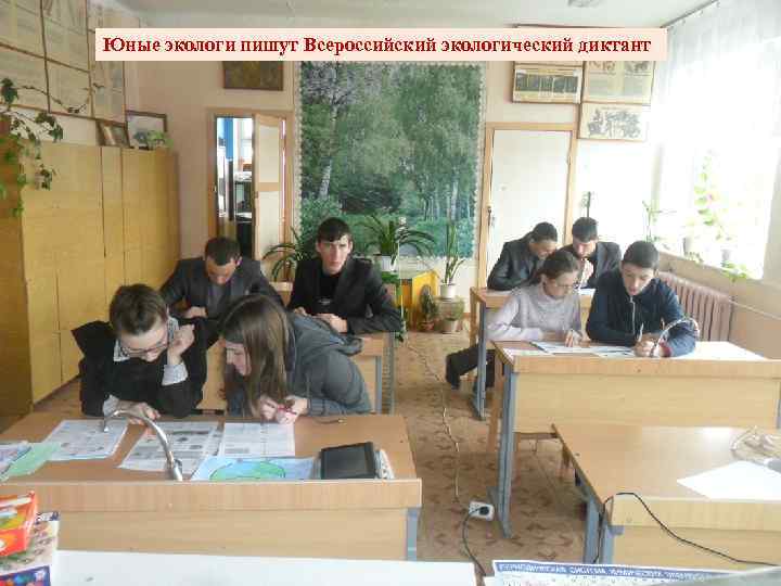 Юные экологи пишут Всероссийский экологический диктант 