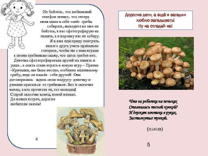-Не бойтесь, это мобильный телефон звенит, это теперь меня мама к себе зовёт грибы